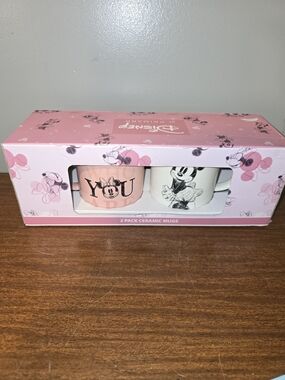 Disney Minnie & Mickey 2-Pack Ceramic Mugs - Pink & White
